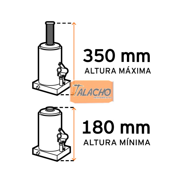 Gato hidráulico de botella, 2 Ton