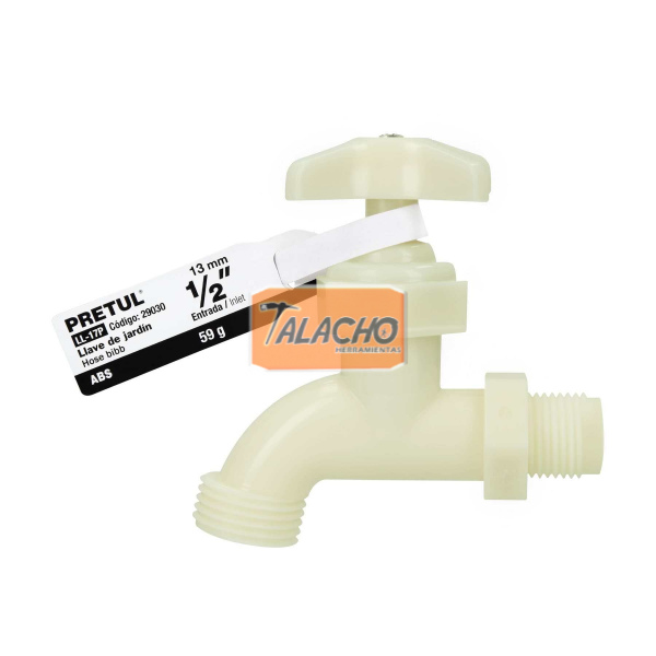 Llave de nariz para jardín, 59 gr, 1/2", plástica
